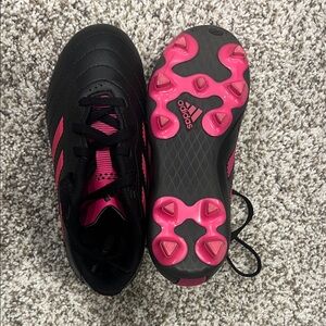 Adidas Kids Black and Pink Soccer cleats
